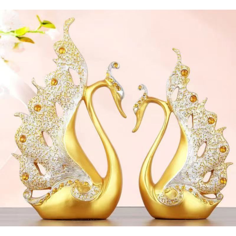 Sala de estar decorações de estilo europeu, decoração moderna de luxo de luxo de cisne de alta qualidade, armário de vinho de foyer de mesa_voghion.com