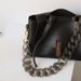 Vintage Gray Acrylic Resin Matte Handmade Detachable Bag Decoration Shoulder Chain_voghion.com