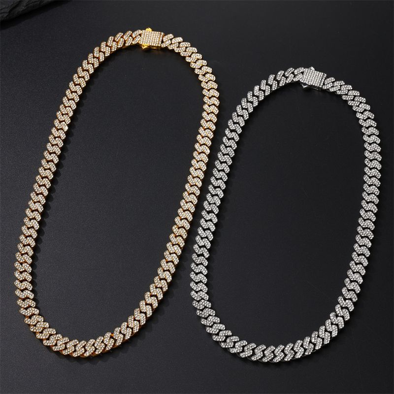 Dianyi Cuban Chain Jewelry Set Hip-Hop Style Inlaid Diamond Men's Personality Necklace_voghion.com