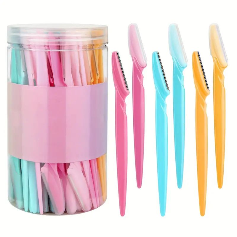 Augenbrauenpinzette, 40 Dosen mit Makro-Augenbrauentrimmern, Augenbrauenschabern, kratzfesten Augenbrauenschaberklingen in Dosen, Beauty-Tools_voghion.com
