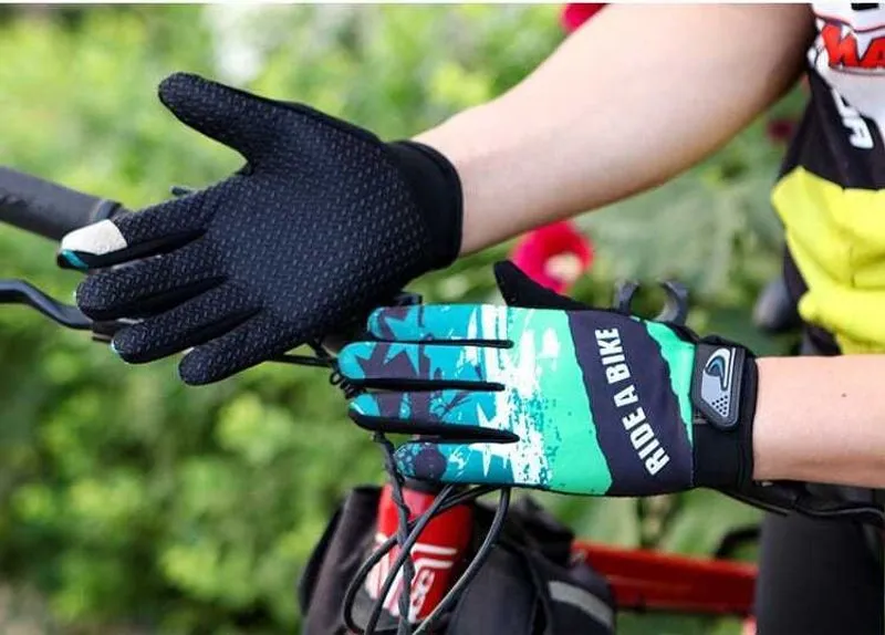 Apdrukāti riteņbraukšanas cimdi vīriešiem, braukšanas neslīdoši, plāni, uz visiem pirkstiem, kalnu kāpšanas sporta, pavasara un medību cimdi_voghion.com