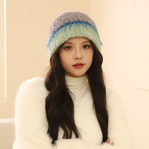 Nuovo cappello da pescatore per bambini lavorato a maglia con testa grande, versatile per autunno e inverno, 2024_voghion.com