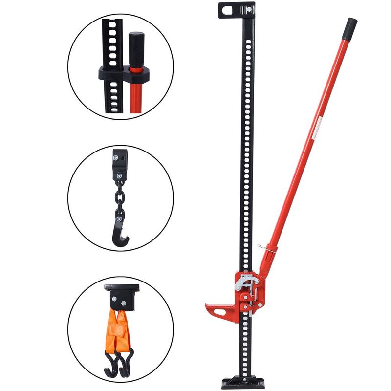 High Lift Farm Jack,60' Utility Farm Jack, 7000 Lbs Capacity Ratcheting Off Road Utility Jack, Heavy-Duty Farm Jack For Tractor, Truck, SUV, Bumper_voghion.com