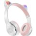 Cuffie stereo Bluetooth sovraurali luminose con orecchie di gatto 3c P47M_voghion.com