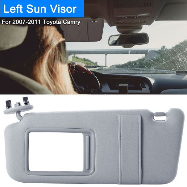 Auto Sun Visor Left Driver Side Car Sun Visor Fits 2007-2011 Toyota Camry Without Sunroof Vanity Light_voghion.com