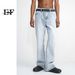 EF JEANS | 2023 New Product, Straight Versatile Solid Color Jeans For Men And Women Of The Same Style, Non-elastic, Slightly Pulled, Light Blue_voghion.com