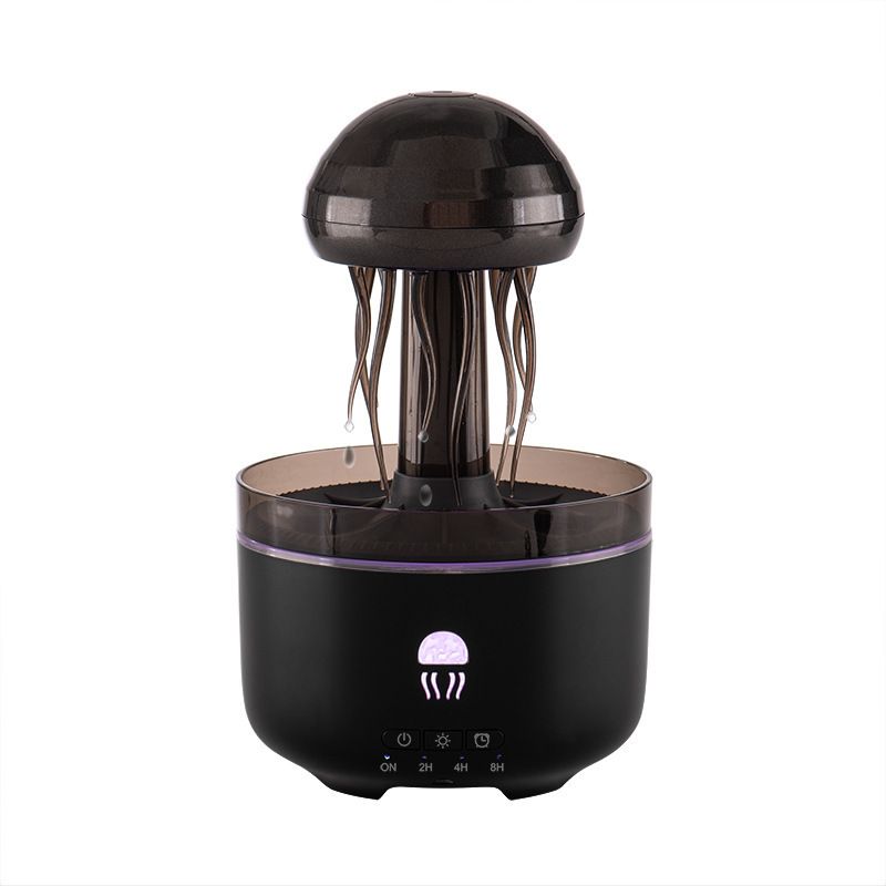 Ultrasonic Humidifier With Jellyfish Rotation, Colorful LED Lights, And Aroma Diffuser – Wood Grain & Classic Colors For Home Relaxation_voghion.com