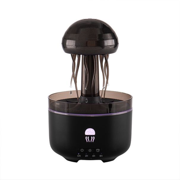 Ultrasonic Humidifier With Jellyfish Rotation, Colorful LED Lights, And Aroma Diffuser – Wood Grain & Classic Colors For Home Relaxation_voghion.com