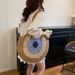 Summer Round Woven Straw For Women Large Capacity 2024 New Beach Vacation Bucket Single Shoulder Tote Bag_voghion.com