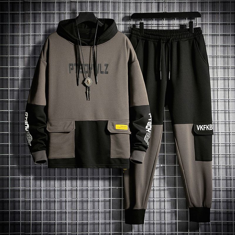 Herrenbekleidung Sportanzug Herren Sweatshirt Herbst 2024 neuer Trend Herrenbekleidung komplettes Set Jugend ein komplettes Set Freizeitkleidung auf Lager_voghion.com