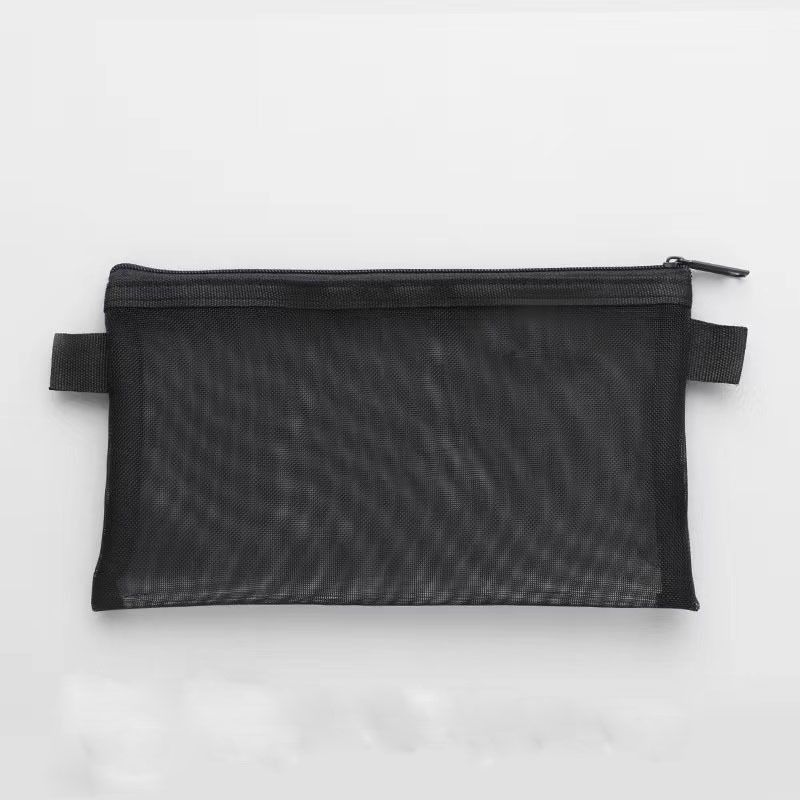 Multifunktionale student einfache wind tragbare nylon mesh transparent bleistift fall schreibwaren box große kapazität lagerung tasche großhandel_voghion.com