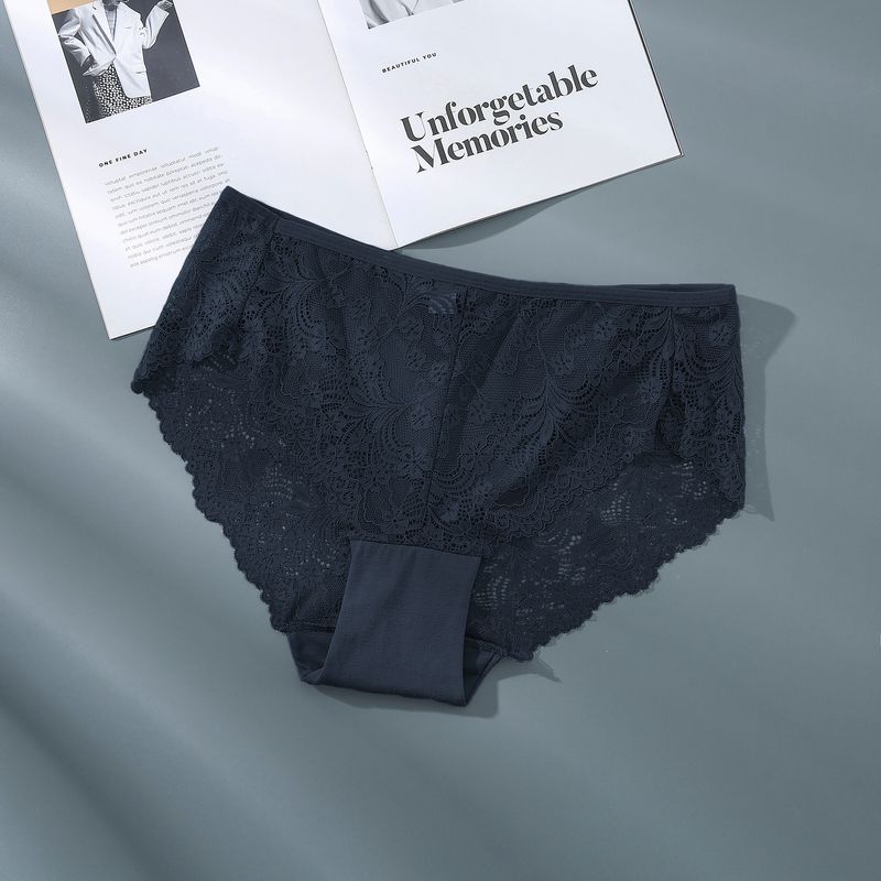 Women's Intimates Lace Seamless High Waist Briefs Sexy Breathable Pure Cotton Crotch 300 Catties_voghion.com
