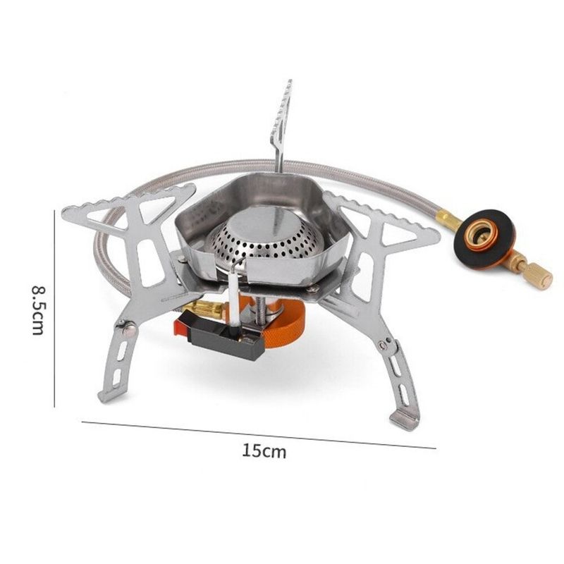 Hike Mount Outdoor Set fornello da campeggio a gas portatile antivento con parabrezza e bollitore_voghion.com