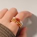 European And American Beach Style Retro Red Agate Natural Stone Ring Female Personality Stacking Imitation Pearl Elastic Rings_voghion.com