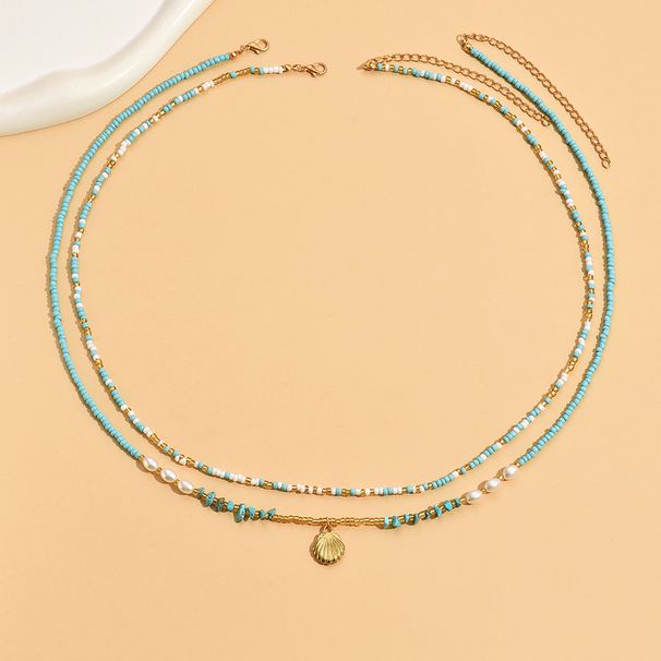 DZ0360 Chaîne de taille simple en perles de riz pour femme, style pastoral créatif_voghion.com