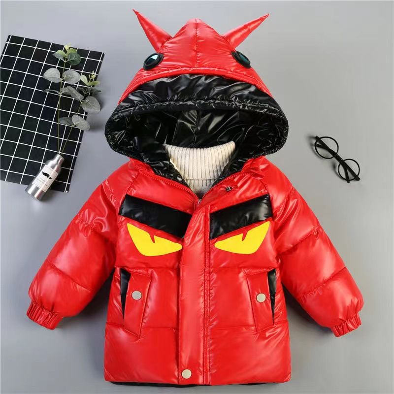 Kinderwinter katoenen gewatteerde gewatteerde jas voor jongens en meisjes Baby cartoon donsjack met capuchon_voghion.com