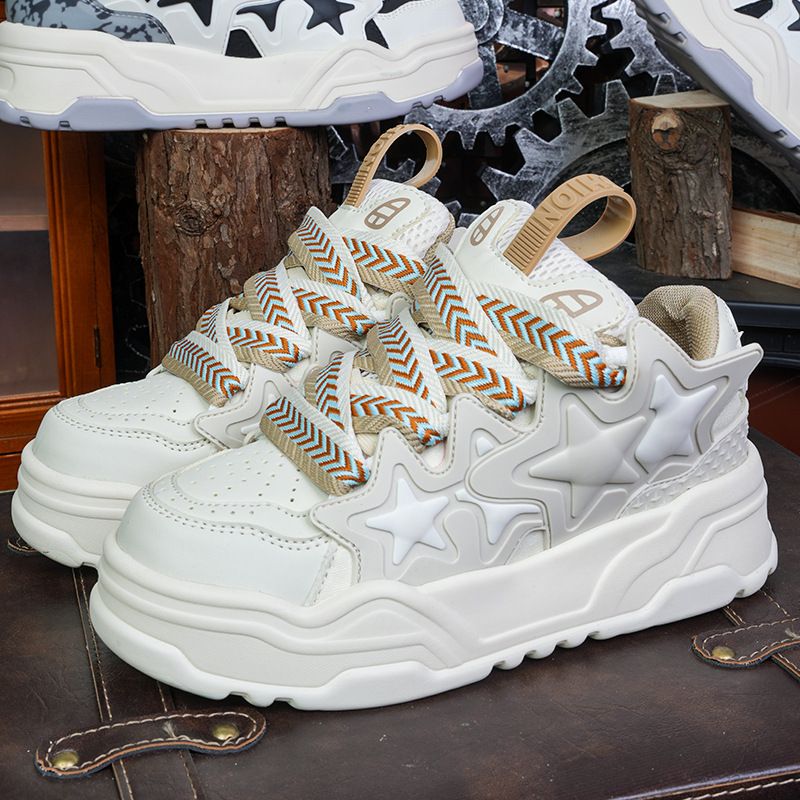 Crème beige Star Bread 2024 ew me's ad wome's Versatile Liebhaber Skates High rise déck Soled Schong_voghion.com