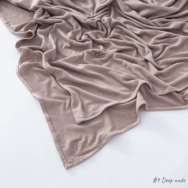 Unisex moslim effen kleur Modal rolrand gemerceriseerde katoenen lange tulband bedekkende sjaal_voghion.com