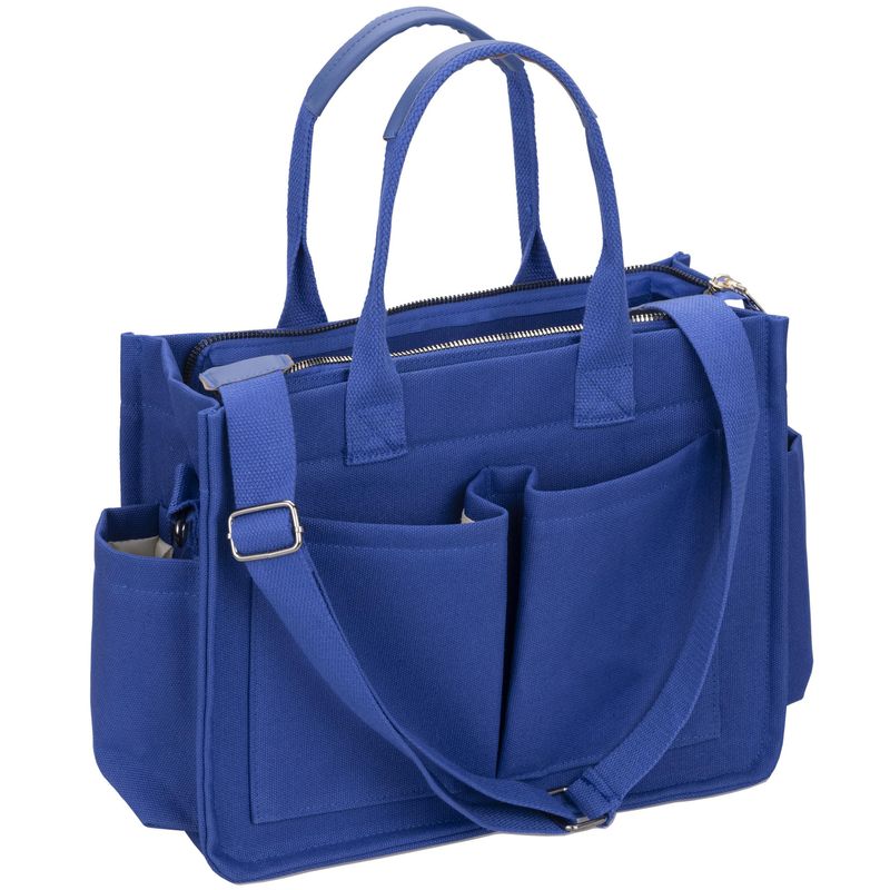 Women’s Large Canvas Tote Bag with Pockets - Laptop Messenger Bag, Wallet, Everyday Handbag - Perfect for Work, Beach, and Gym_voghion.com