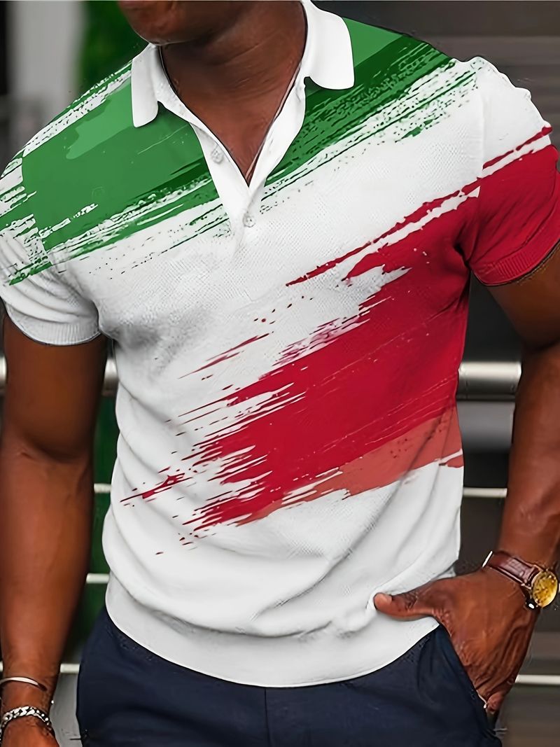 Vêtements pour hommes, tendance, décontractés, simples, à manches courtes, chemise boutonnée, impression numérique, vêtements pour hommes_voghion.com