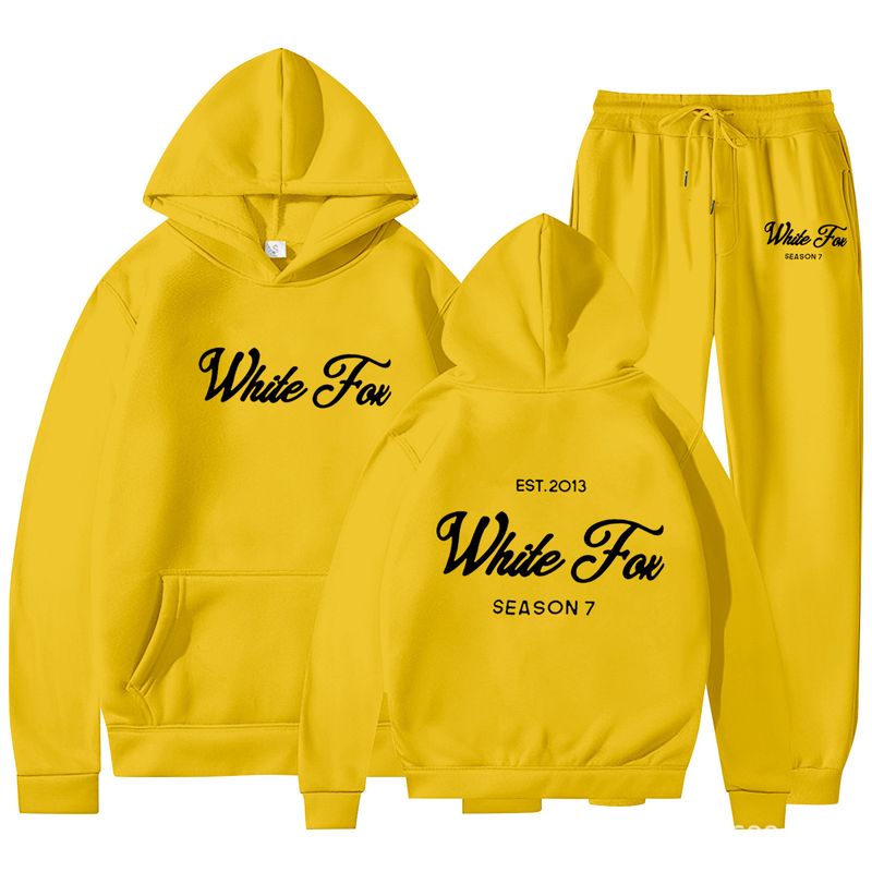 2024 autumn men's and women's casual sports fashion with velvet print running hoodie, sweatpants, hooded sweatshirt set_voghion.com