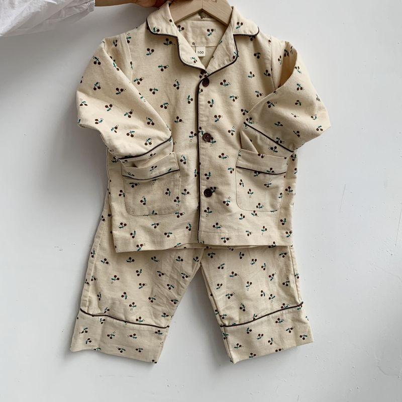 Ropa para niños Conjunto de pijama de lana y algodón para niños y niñas, ropa para el hogar para primavera y otoño, conjunto de dos piezas_voghion.com