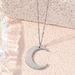 Stainless Steel Arabic Religious Moon Pendant Necklace For Women Vintage Geometric Moon Muslim Amulet Necklaces Ramadan Jewelry Gift_voghion.com