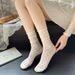 Dünne Hohlzylindersocken für Damen, atmungsaktive Socken aus weißer Spitze für Slipper und Pumps, Sommer_voghion.com