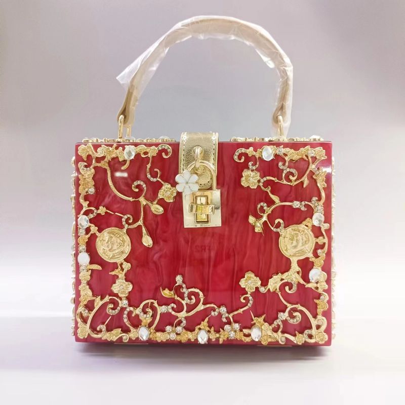 Damestassen Uitverkoop Acryl Avondtas Holle Metalen Gesneden Diamant Handtas Schouder Crossbody Damestas_voghion.com