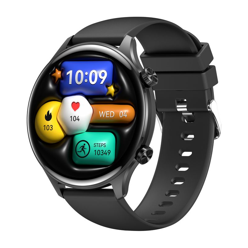 Relógio inteligente HK75 com tela AMOLED, chamadas Bluetooth, NFC, monitoramento de frequência cardíaca e oxigênio no sangue, rastreador de condicionamento físico à prova d'água para Android e iOS_voghion.com