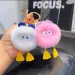 Portachiavi carino a forma di anatra soffice, con pompon in 3D, con ciondolo a forma di bricchette, per ragazze, con portachiavi, decorazione per custodia per auricolari._voghion.com