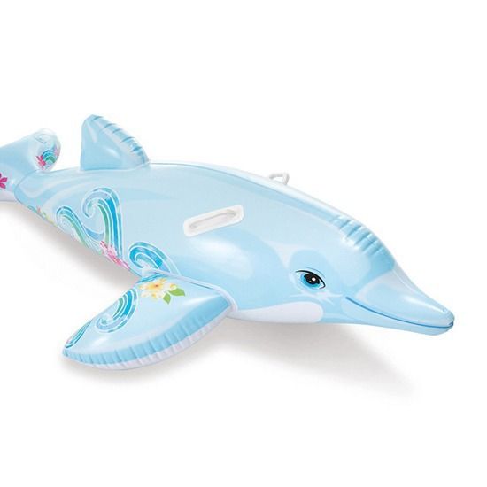 INTEX 58535 Children's Floating Swimming Pool Dolphin Ride-On Water Inflatable Toy_voghion.com
