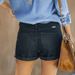 Dameskleding Elastisch geperforeerd gekruld denim shorts Casual jeans_voghion.com