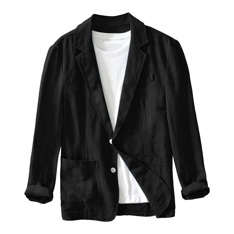Herrenbekleidung Casual Anzug Collage Regular Langarm Modische Urban Revers Anzugjacke_voghion.com