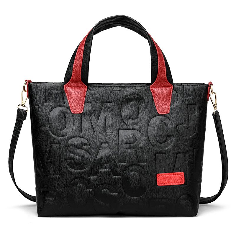 Retro Embossed Handbag Soft Leather Tote Bag 2024 New Commuter Large Capacity Fashion Casual Versatile One Shoulder Crossbody Bag Women's Bag_voghion.com
