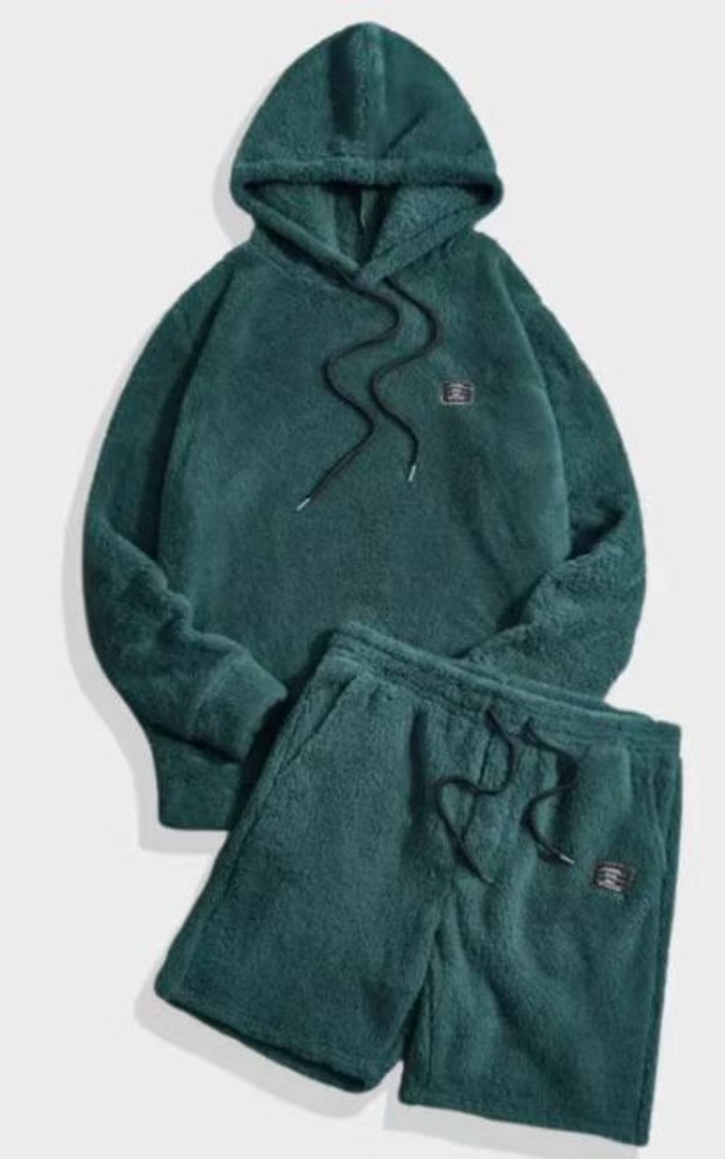 Herren-Set aus Fleece-Kapuzenpullover und Jogginghose – Loungewear mit übergroßem Buchstabendruck (S–XXL, wintertauglich, Anti-Pilling-Stoff)​_voghion.com