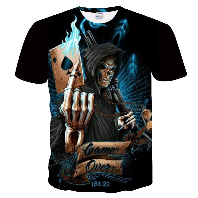 2023 uus mood Retro Skull 3D prinditud meeste kiiresti kuivav T-särk Harajuku suvised hip hopi meesterõivad_voghion.com