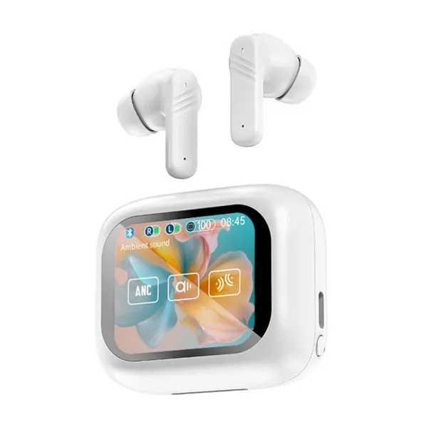 Smart Touch Screen Wireless Earbuds Bluetooth Headphones Active Noise Reduction_voghion.com