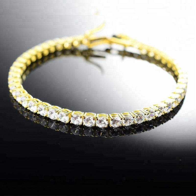 Pulsera de tenis azul arcoíris con incrustaciones de circonitas incrustadas en plata estilo hip hop para hombre estilo punk_voghion.com