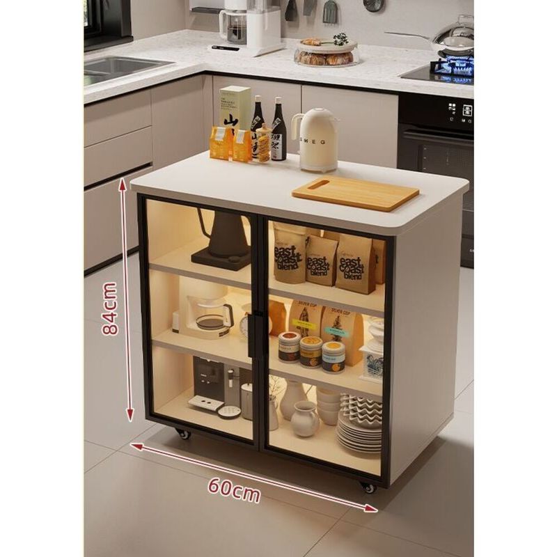 Kitchen Mobile Chopping Board Table Living Room Sideboard Home Coffee Machine French Tea Storage Organizer Cabinet_voghion.com