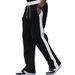 Autumn Winter American Style Men's Terry Drawstring Straight Loose Color-Block Casual Sports Sweatpants_voghion.com