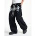 Men's High Street Retro Casual Pants - Summer Loose Fit Wide Leg Trousers With Drop Crotch & Multiple Pockets (Black, S-XXXL)_voghion.com