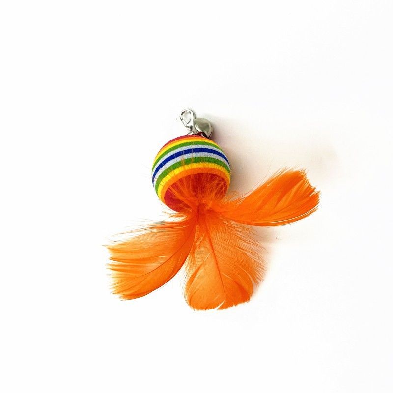 Varita de juguete para mascotas con plumas de pájaro volador, cabezal de repuesto para gatos, juguete masticable duradero_voghion.com