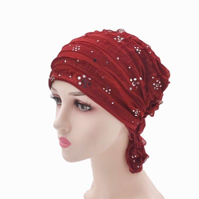 New Silver Pled Multi layered Folding White Hair Braided Headband Louver Thousand Layer Head Protection Chemotherapy_voghion.com