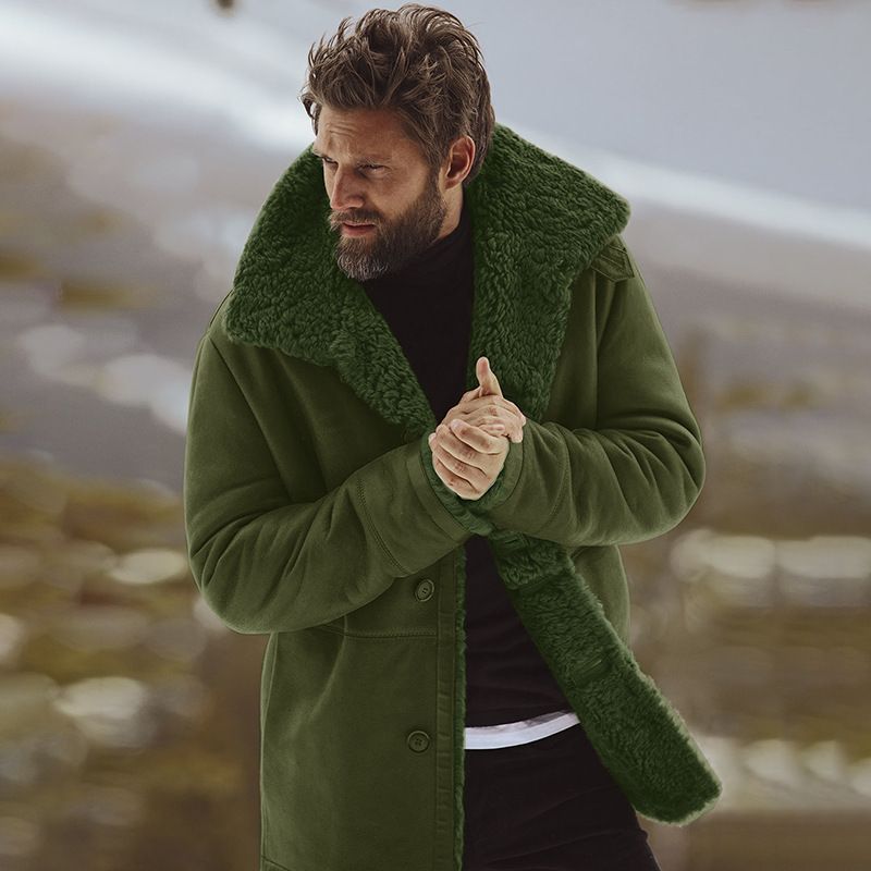 Herren-Oberteil in Übergröße Run Winter Heavy Jacket warmer Herren-Fleecemantel_voghion.com