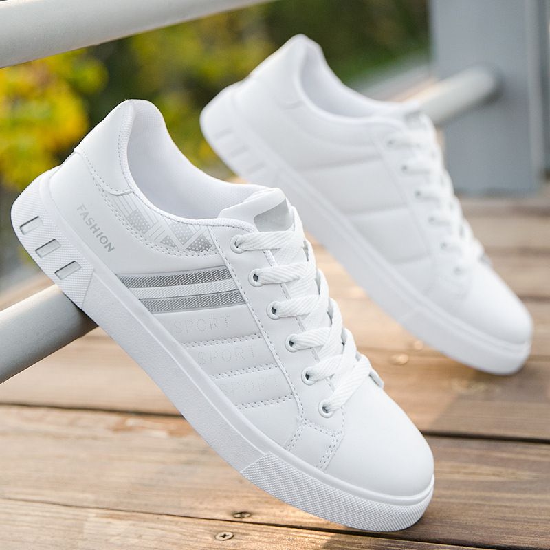 Große Herren-Boardschuhe, atmungsaktive kleine weiße Schuhe, Herrenmode-Schuhe, flache, leichte Low-Top-Freizeitschuhe mit Schnürung für Herren_voghion.com