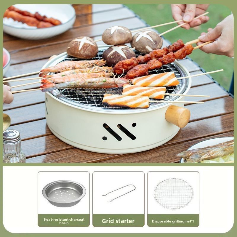 Multifunctionele grill, buitenbarbecue, thuis thee zetten, kamperen, draagbaar, Koreaanse stijl, binnen_voghion.com
