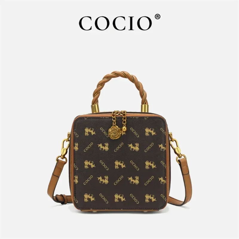 COCIO Designer New Letter Printed Mini Shoulder Simple And Versatile Vintage Handbag Casual Classic Messenger Bag_voghion.com