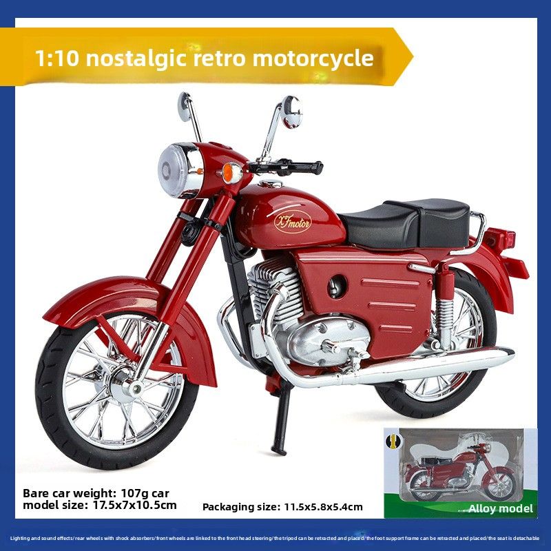 Simülasyon Nostaljik 80'ler Retro 250 Motosiklet Model Oyuncak Araba Süsü Hediye_voghion.com