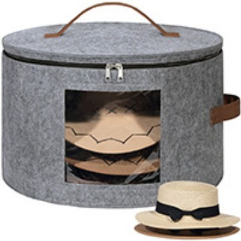 Contenitore portaoggetti in feltro per cappelli - Organizzatore pieghevole e spazioso per cappellini, vestiti, giocattoli (multiuso, design pieghevole, per casa e ufficio)_voghion.com